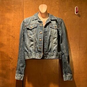 PacSun Bullhead Black Blue Denim Jean Jacket Size Large